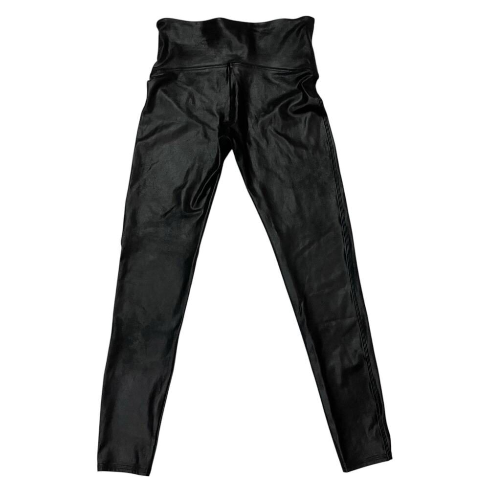 SPANX Women's Faux Leather Leggings - Black - XL